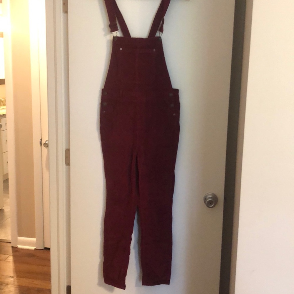 Burgundy Free People overalls